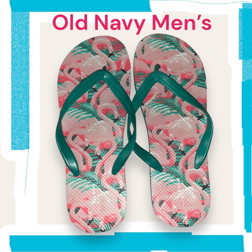 NWOT Men’s Old Navy Flamingo Flip Flops 🩴 10-11